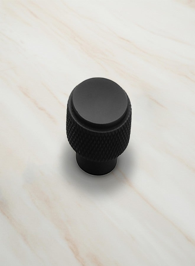 Fittingo Round Drawer Knob/Door Knobs/Drawer Handle for Wardrobe/Cabinet Handle/Pull and Push Handle/Zinc Alloy (Matt Black) Pack of 2 - Image 1